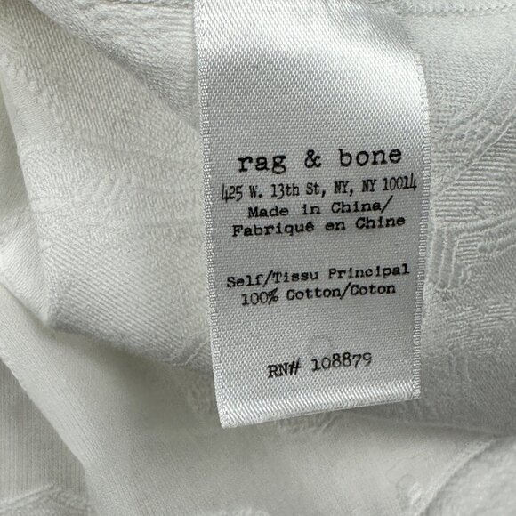 Rag & Bone Womens Crop Tank Top Sheer White XS Embroidered Floral Augusta Boho - Picture 5 of 11